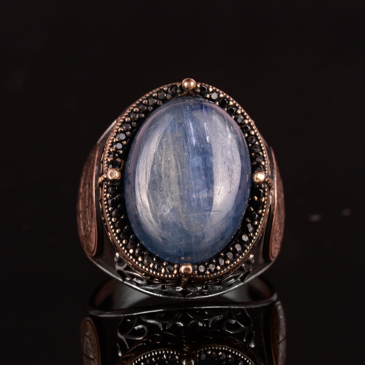 Natural Kyanite Stone Ring for Silver Ring - 925 Sterling Silver Men's Ring — 4