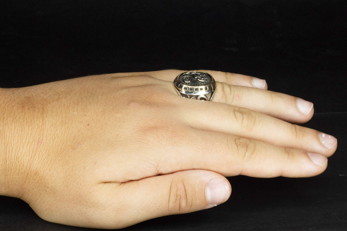 Men's Silver Ring, Wolf Figure Handmade Ring, Wildlife Themed Wolf Ring — 5