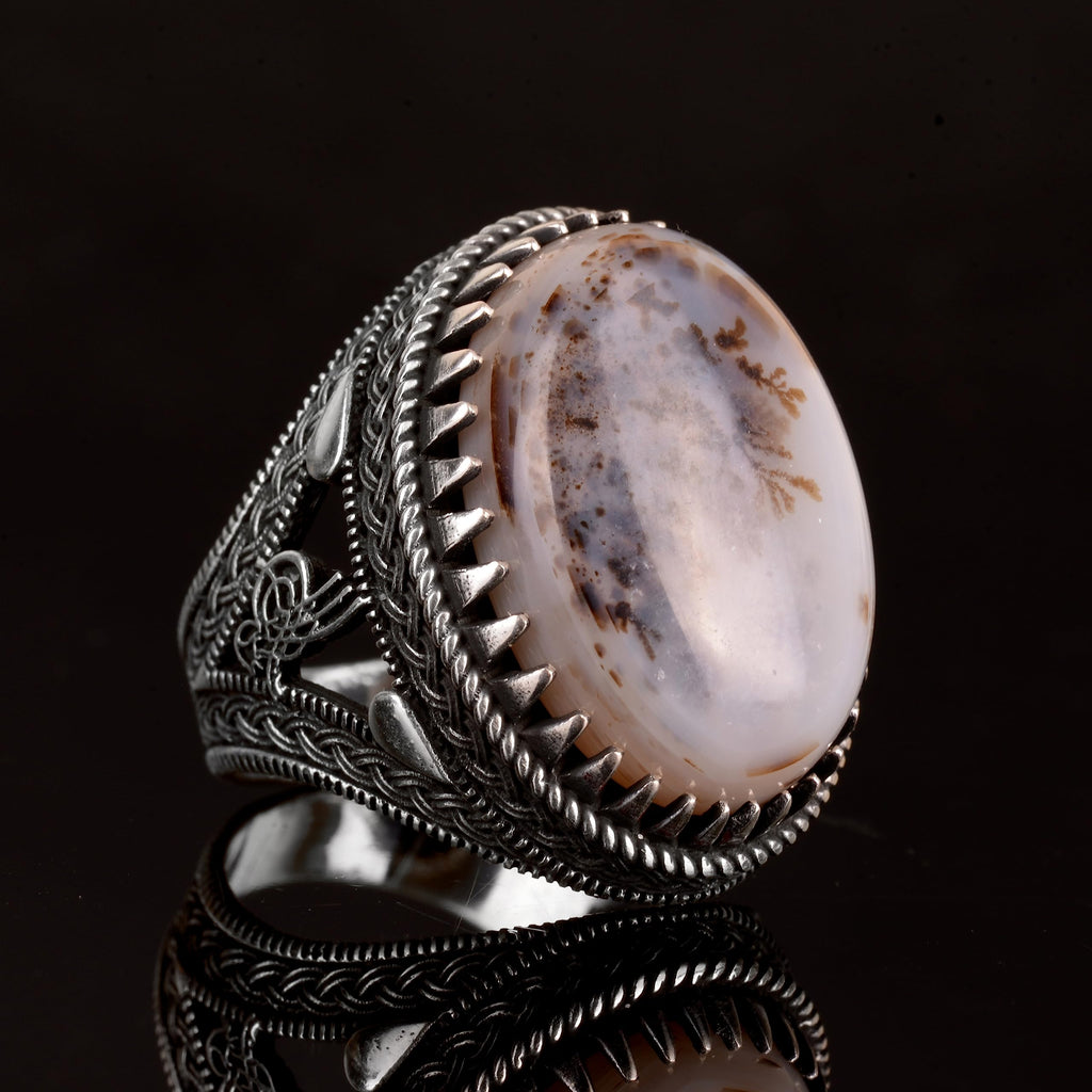 Natural Yemen Agate Stone Ring — 3