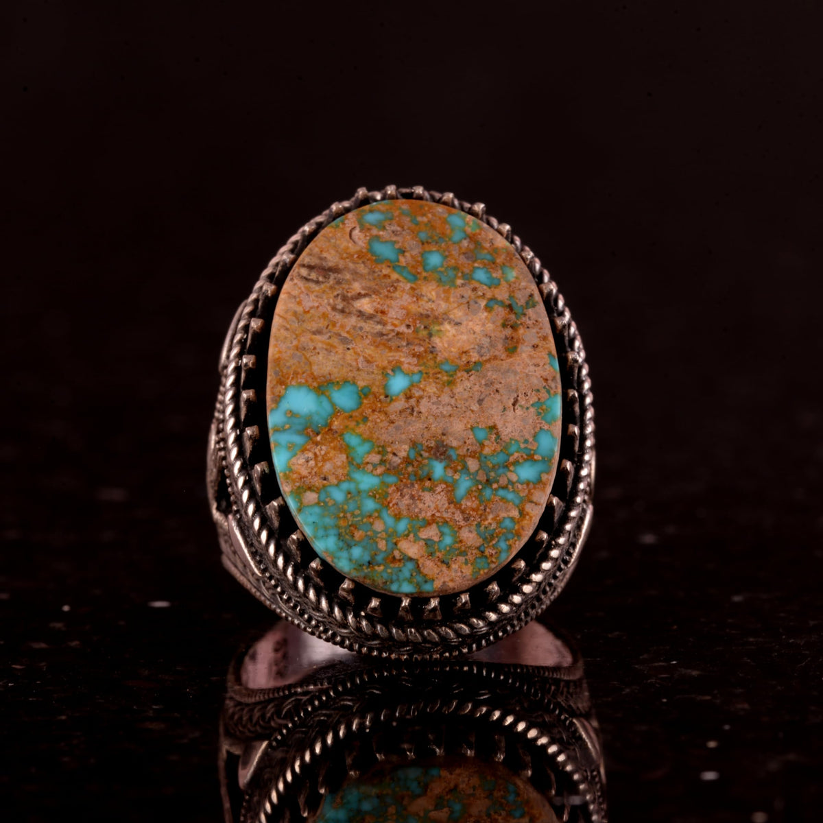 925 Sterling Silver Ring, Natural Arizona Turquoise Stone Ring (Model-4) — 3