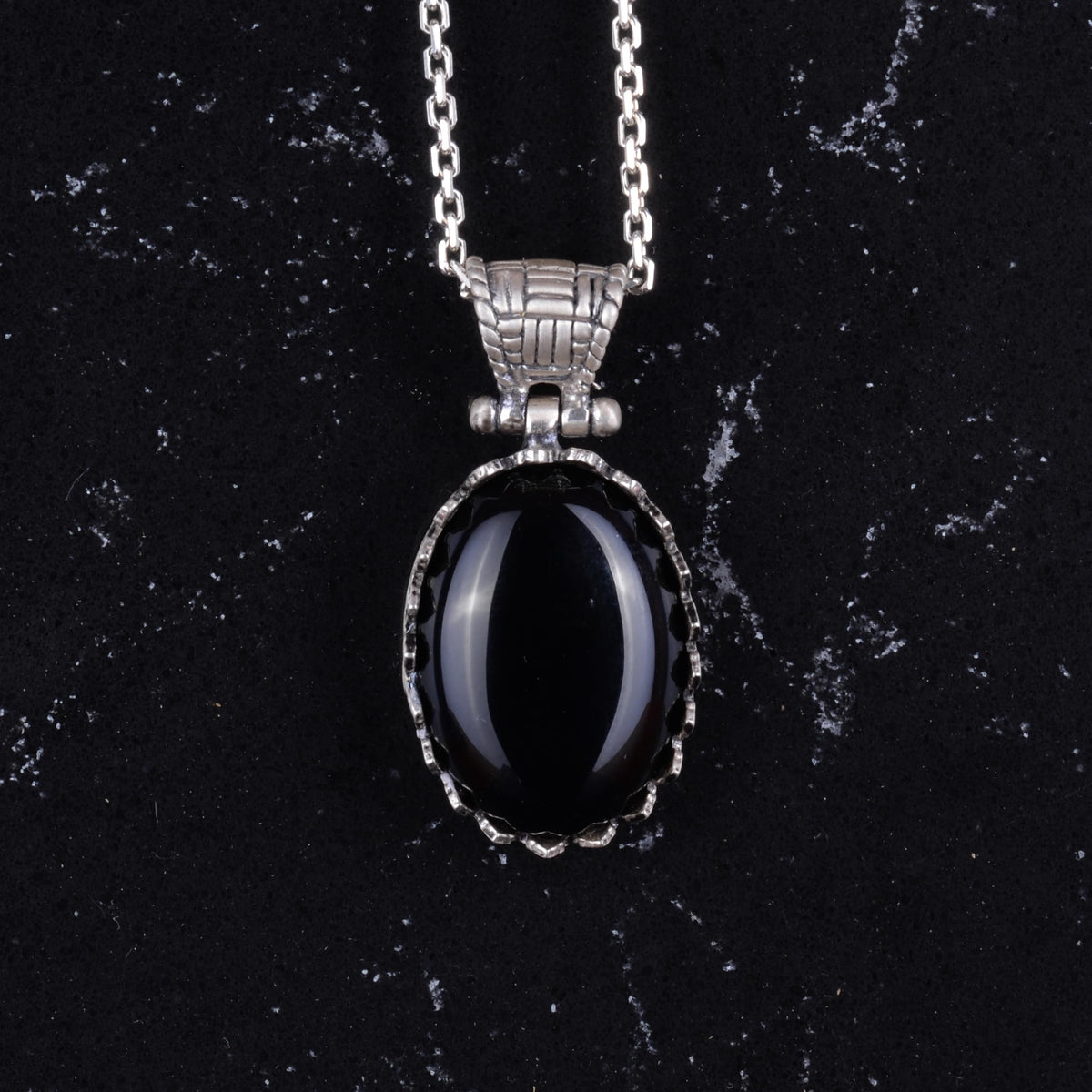 Natural Onyx Necklace - 925 Sterling Silver Necklace — 3