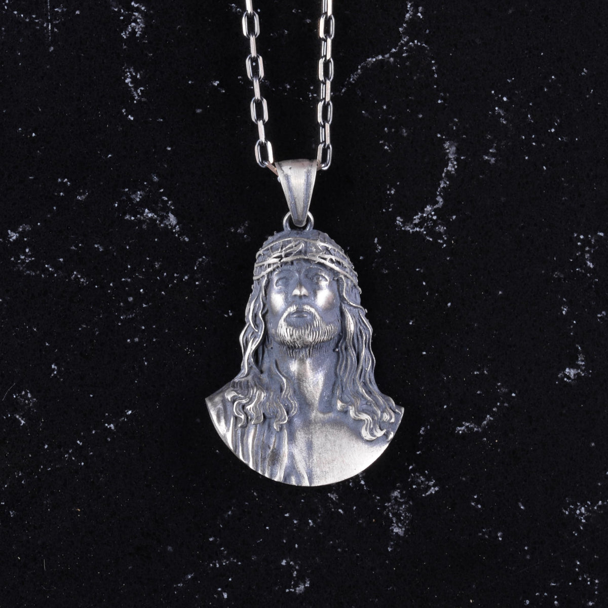 925 Sterling Silver Necklace - Silver Jesus Christ Necklace — 4