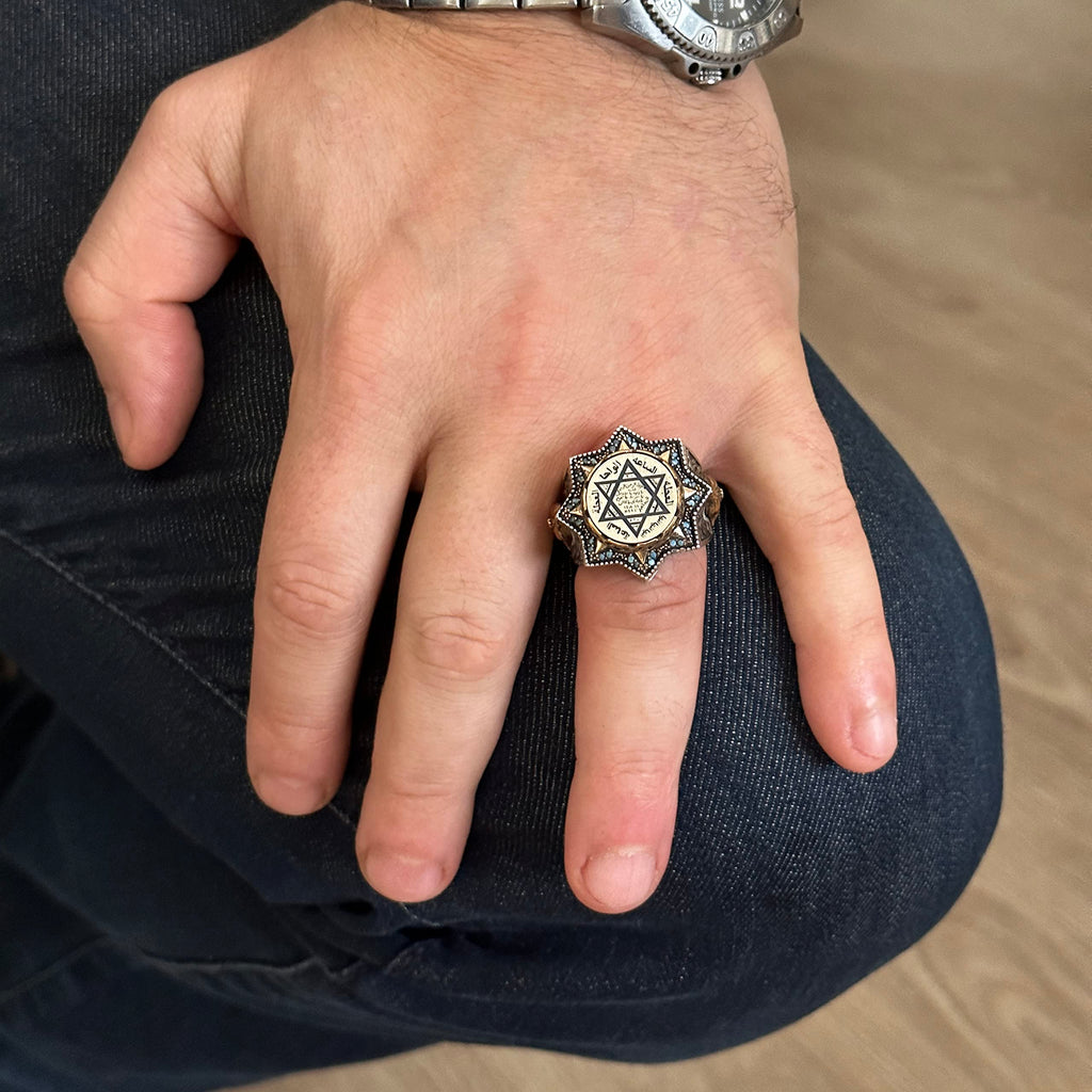 King Solomon Ring, Handmade Ring, 925 Sterling Silver Men's Ring — 3