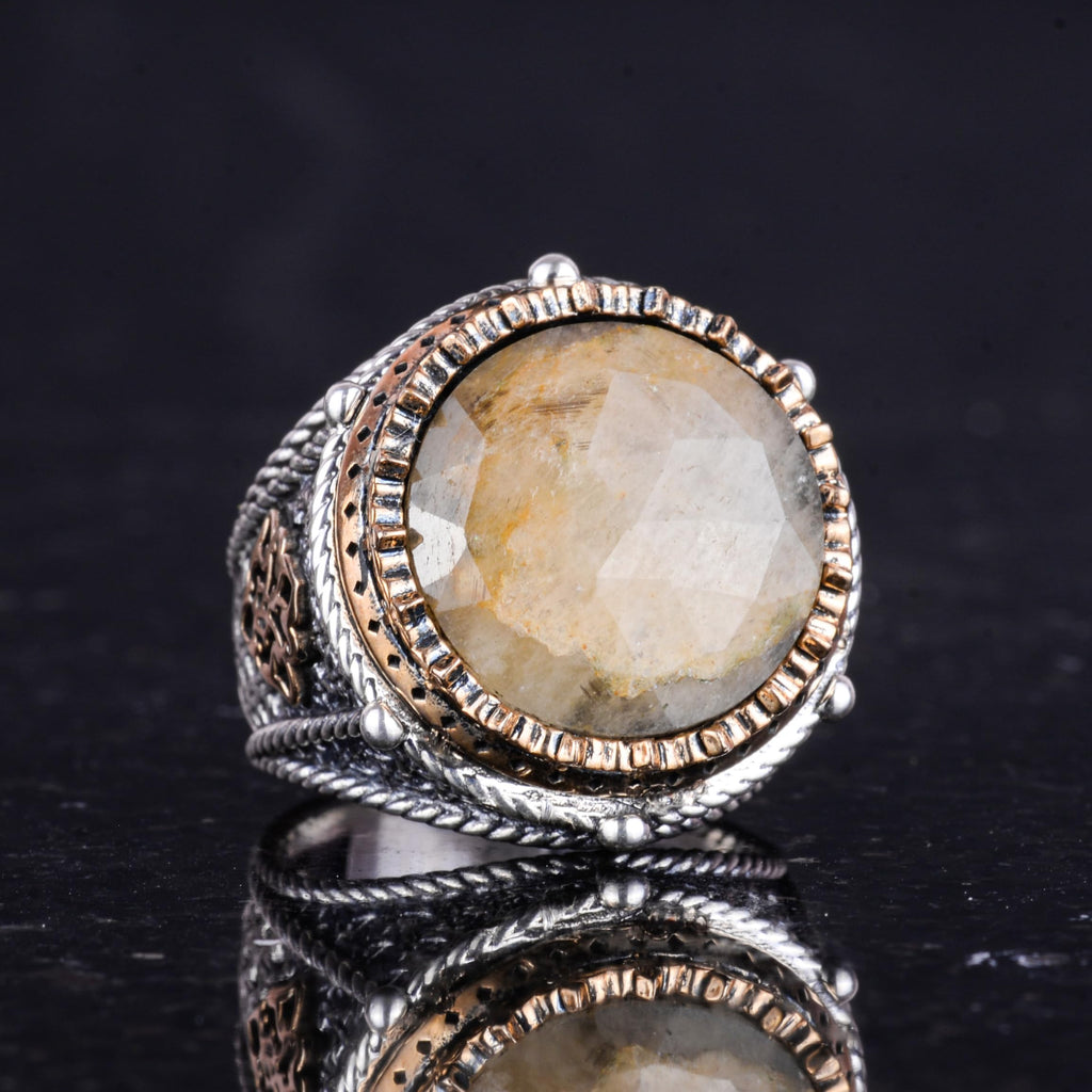 Natural Stone Handmade Ring - 925 Sterling Silver (Yellow Sapphire) — 5