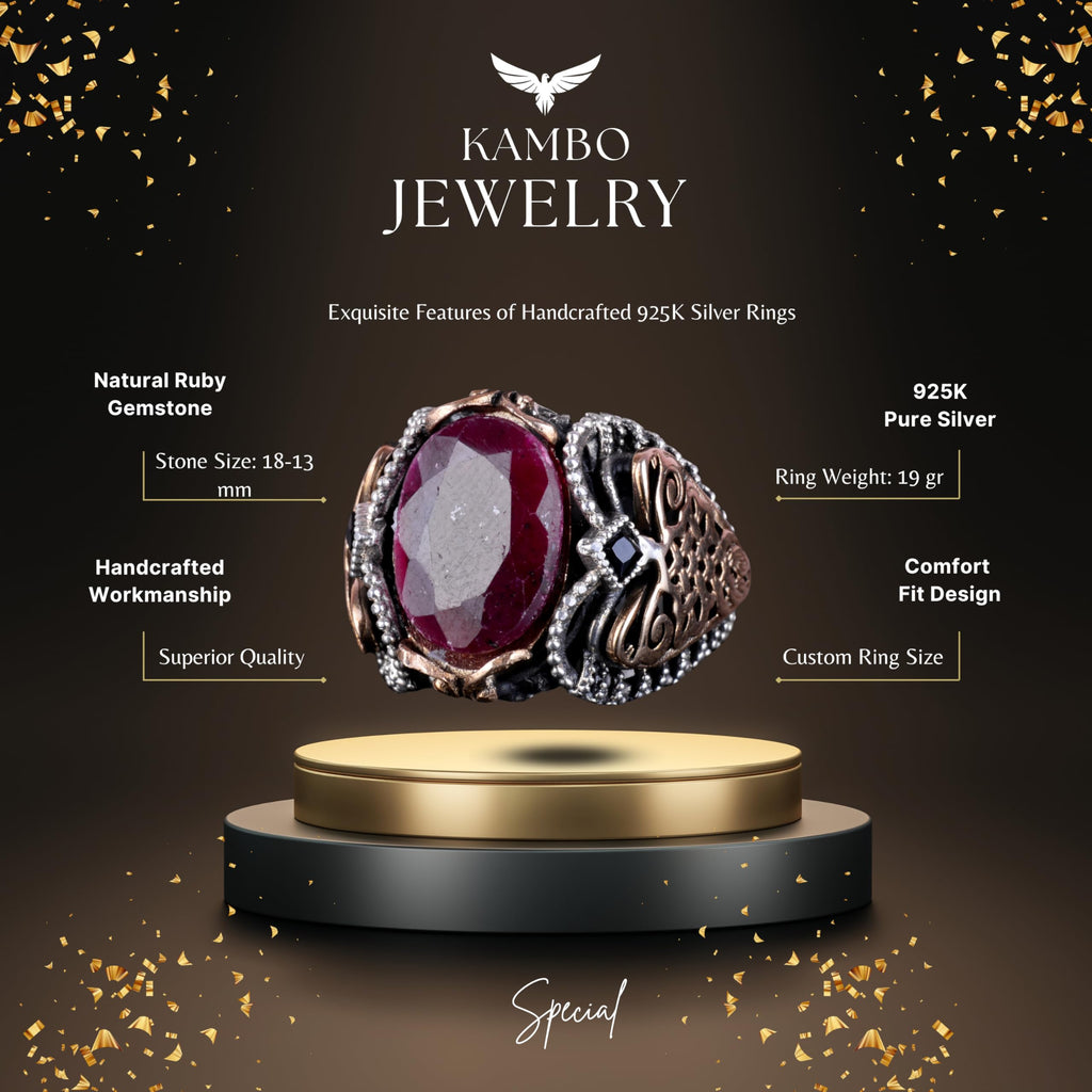 Kambo Natural Ruby Gemstone Ring — 6