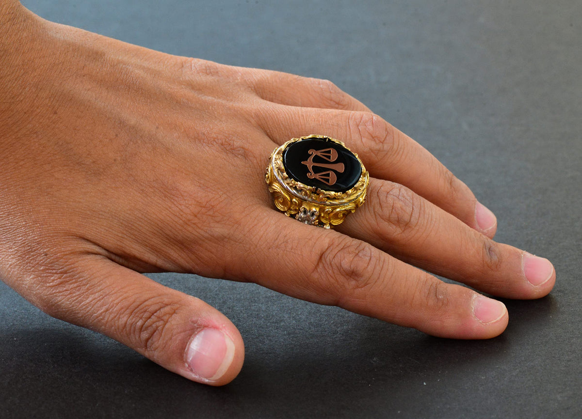 Men's Silver Ring - Gold Plated Ring - Symbolic Ring (Balance) — 6