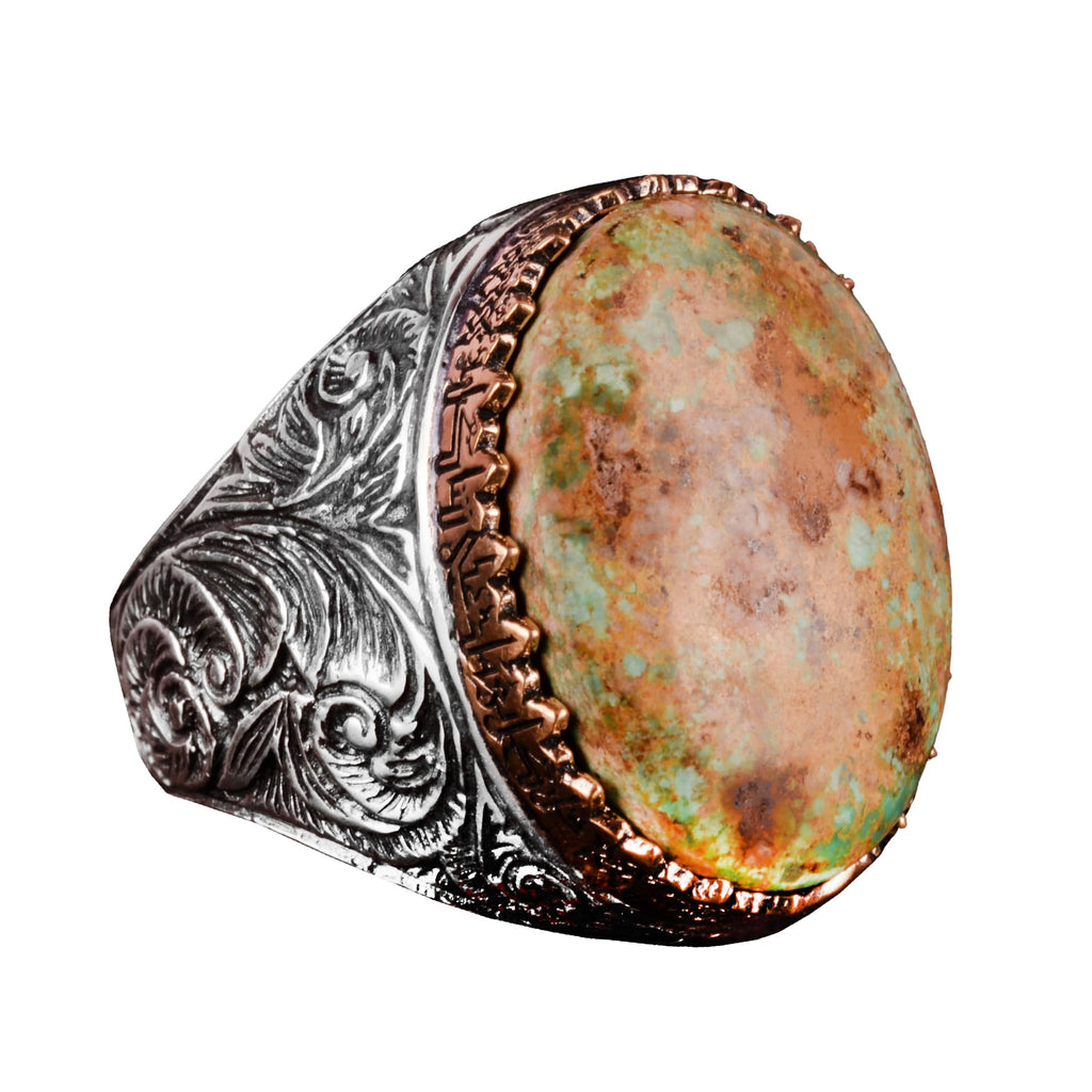 925 Sterling Silver Ring, Natural Arizona Turquoise Stone Ring (Model-2)