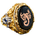 Men's Silver Ring - Gold Plated Ring - Stamped Ring (Scorpion)