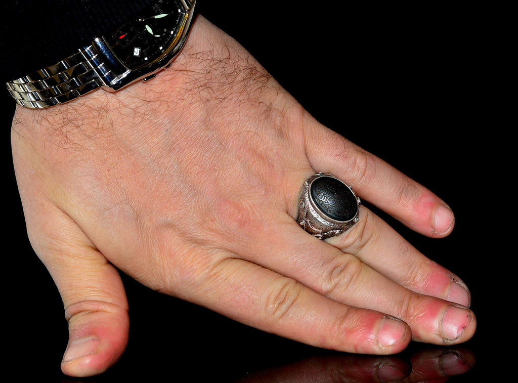 Silver Men's Ring - 'Return to Allah' Inscribed Islamic Muslim Ring — 6
