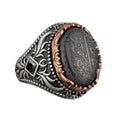 Natural Hematite Stone Ring, Islamic Ring, 925 Sterling Silver Ring