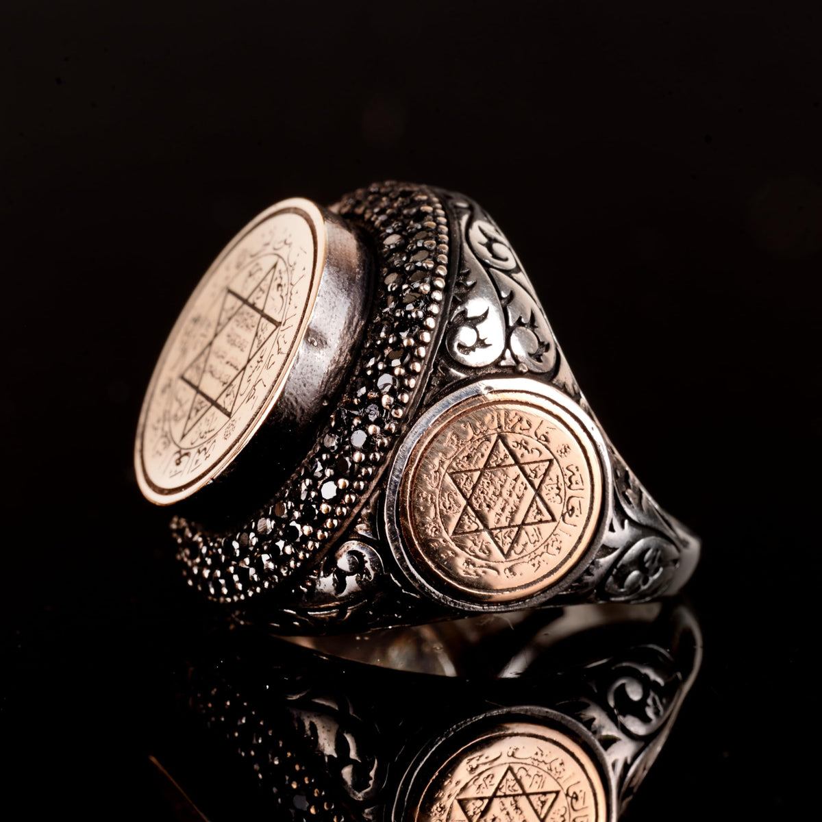 925 Sterling Silver Men's Ring, David Star Motif — 6