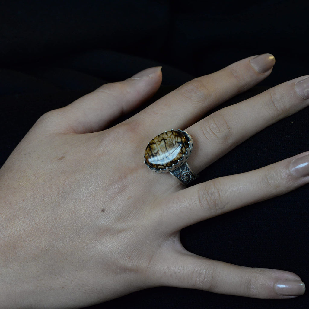 Natural Jasper Stone Ring — 7