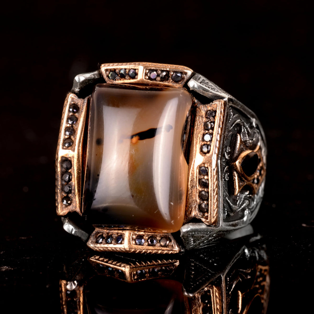 Natural Yemen Agate Stone Ring - 925 Sterling Silver Ring — 4