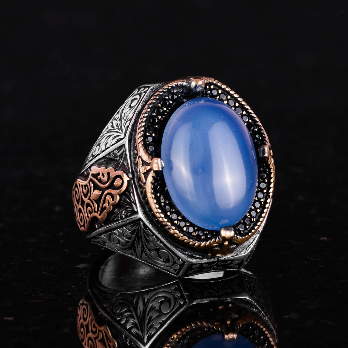 Chalcedony Stone Ring - 925 Sterling Silver Ring — 6