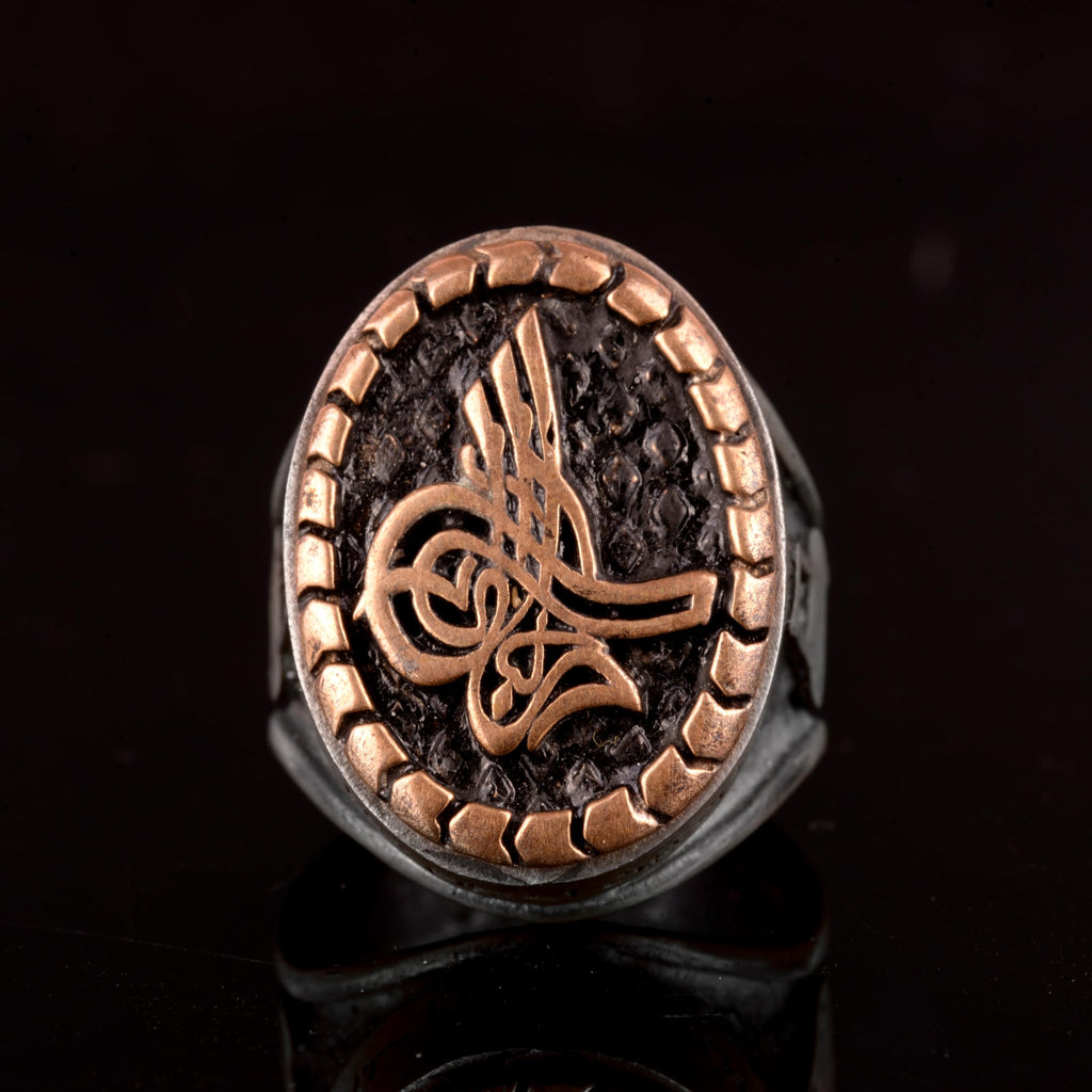 Silver Men's Ring, Ottoman Tughra Ring — 5