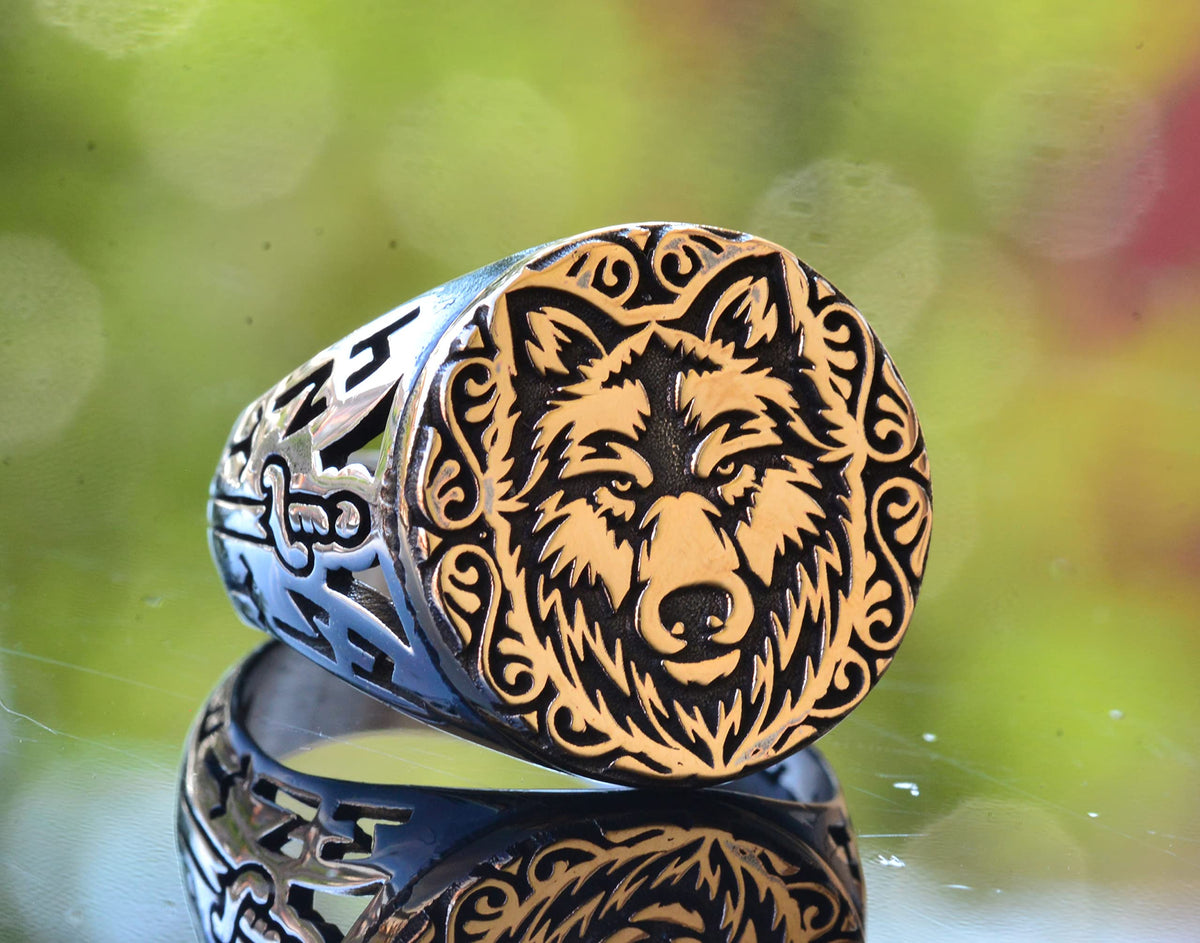 Wolf Head Ring, Silver Wolf Ring, 925 Sterling Silver Men's Ring, Big Ring (Model-2) — 3