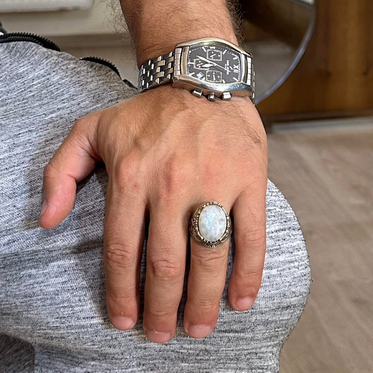 Natural Moonstone Ring - Handmade 925 Sterling Silver Ring — 3