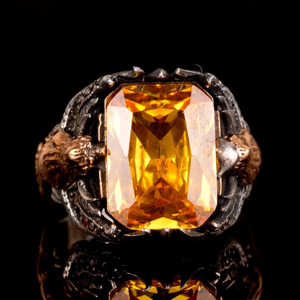 925 Sterling Silver Men's Ring - Citrine or Sultanit - Elegant and Timeless Design — 6