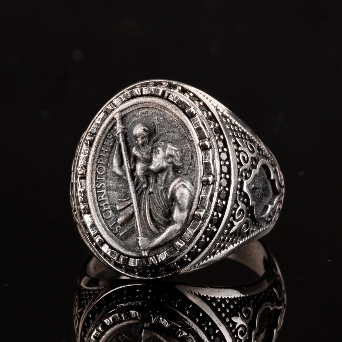 Kambo 925 Sterling Silver Men's Saint Christopher Ring – Showy and Spiritual Design, Ideal for Daily Use and Special Occasions — 4