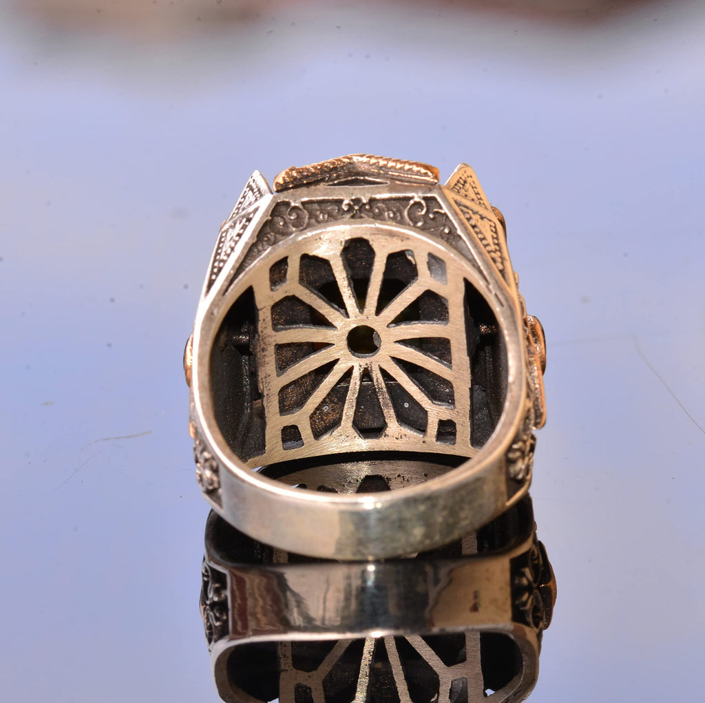 Natural Pietersite Rectangular Stone Ring - 925 Sterling Silver — 5