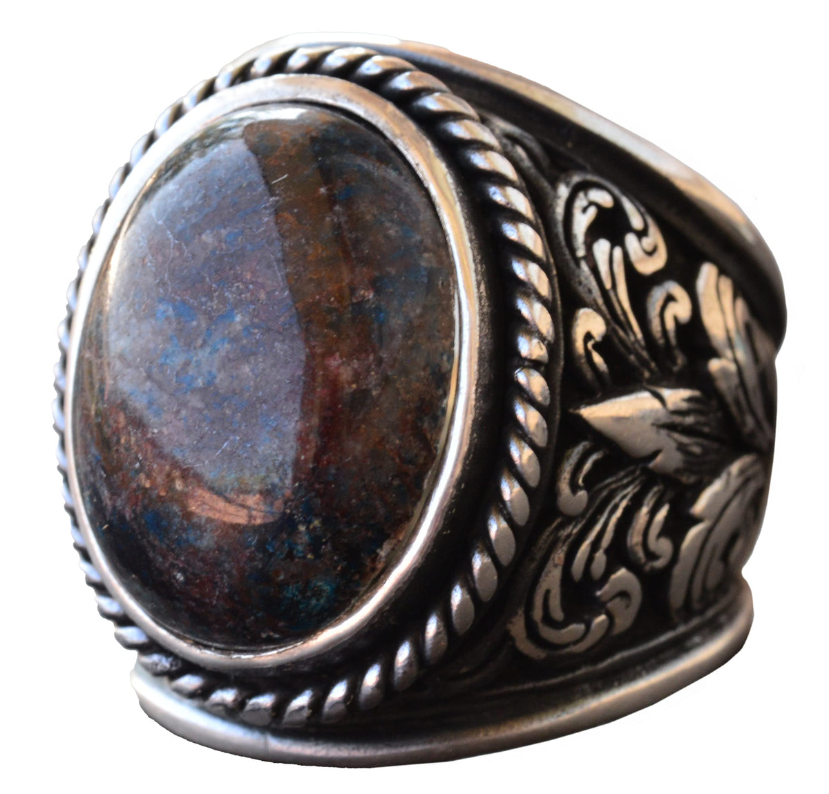 925 Sterling Silver Ring - Natural Stone Options (Pietersite)