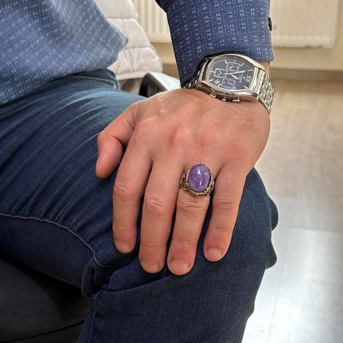 Natural Amethyst Stone Ring (Model-2) — 3