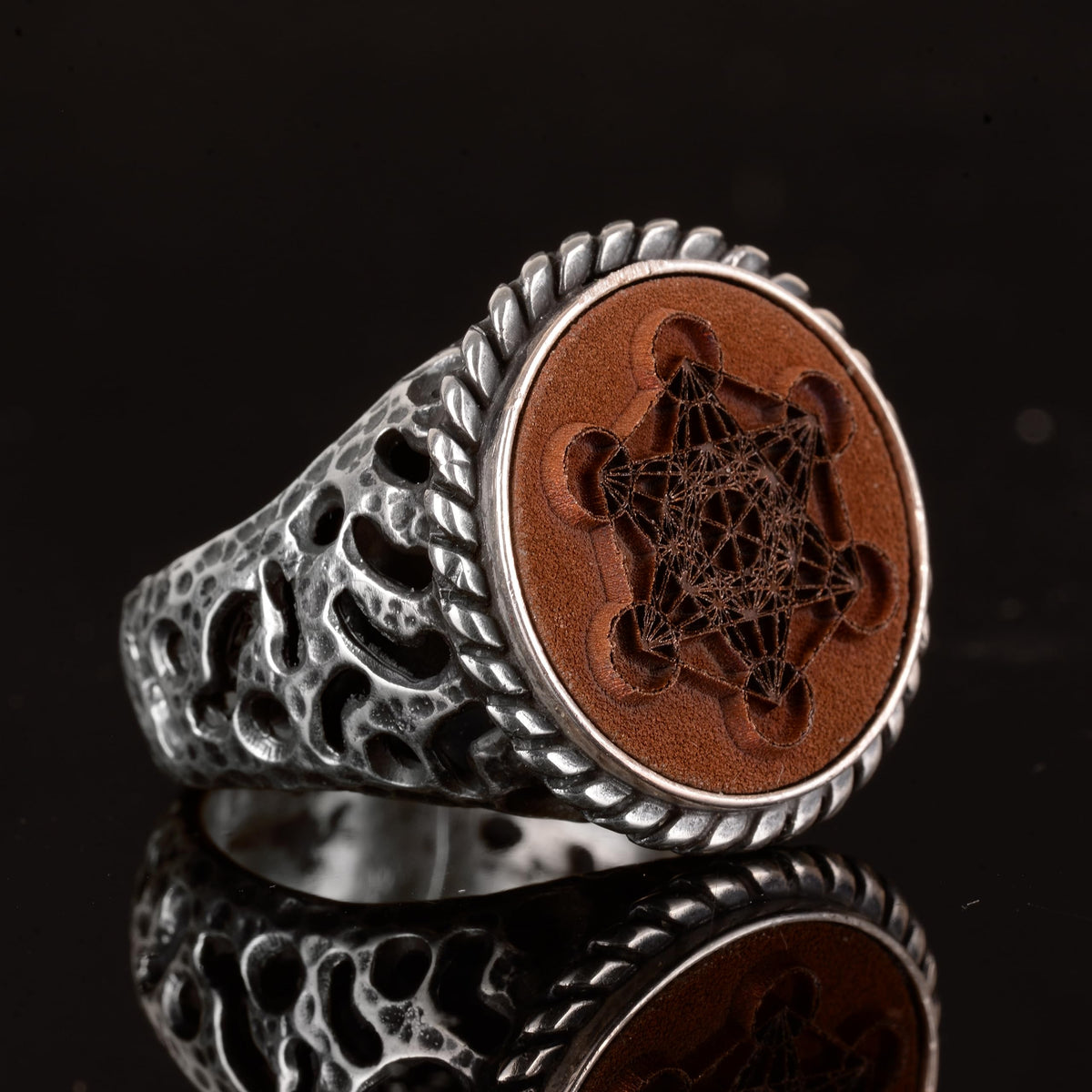 Handmade 925 Sterling Silver Solid Ring - Metatron Seal Design - Special for Men, Timeless Elegance — 4