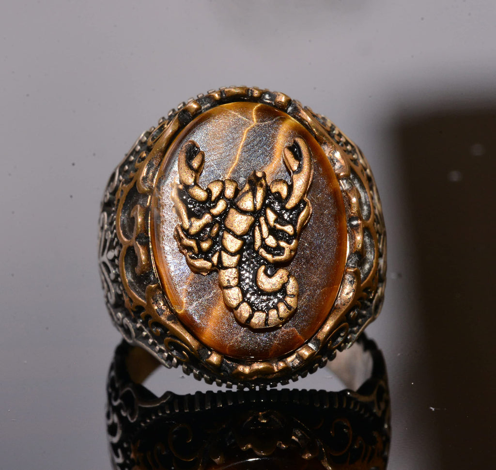 Natural Tiger's Eye Stone Ring - 925 Sterling Silver Ring — 5