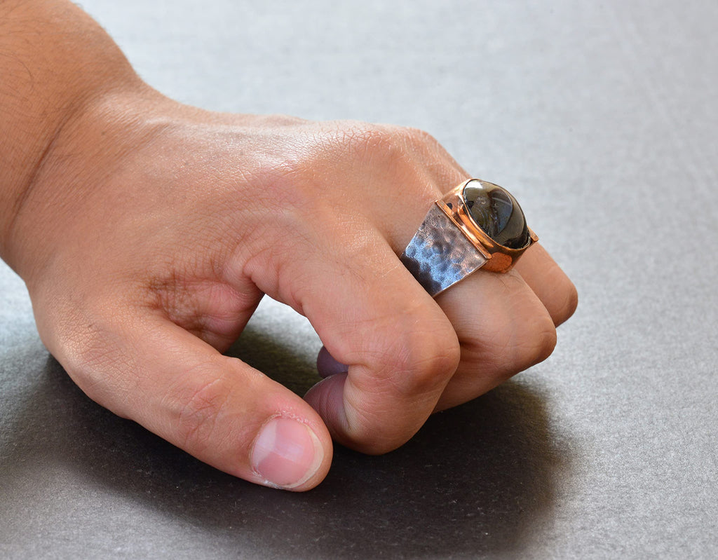 KAMBO Natural Ruby Gemstone Silver Unisex Ring, Handmade Ring, Unisex Ring Design — 6