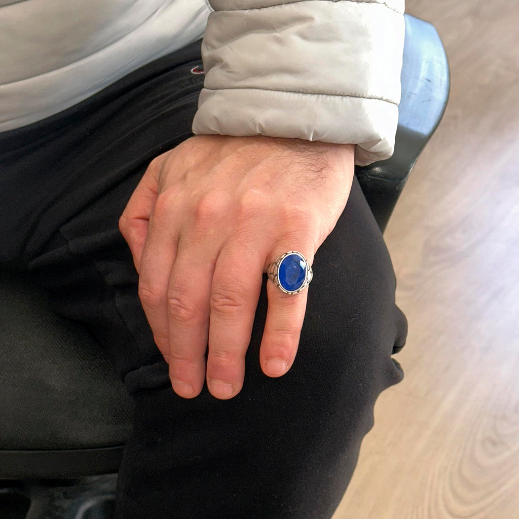 Luxury 925 Sterling Silver Paraiba Stone Ring — 3
