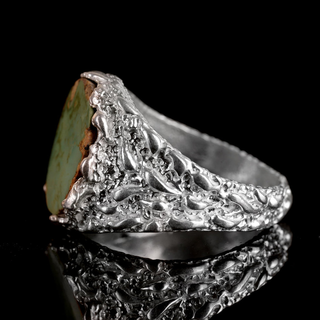 Natural Arizona Turquoise Stone Ring - 925 Sterling Silver Minimalist Ring (Model-2) — 5