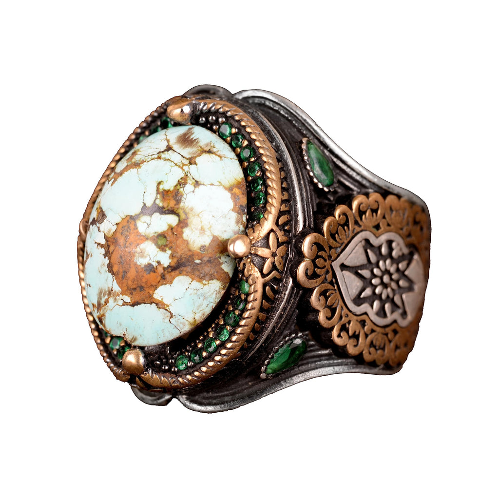 Natural Arizona Turquoise Stone Ring (Model-16)