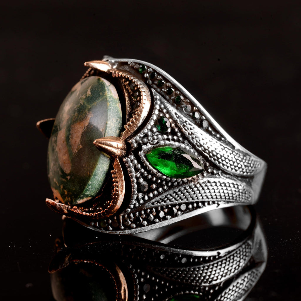 Natural Arizona Turquoise Stone Ring, 925 Sterling Silver — 4