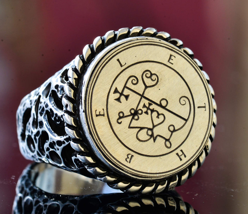 Men's Silver Ring - Occult Seal Talisman, Fine Craftsmanship Design — 6