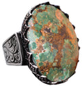 Kambo Natural Turquoise Gemstone Ring - Large Men's Ring - 925 Solid Silver Unique Ring (Style-1) (Style-3)