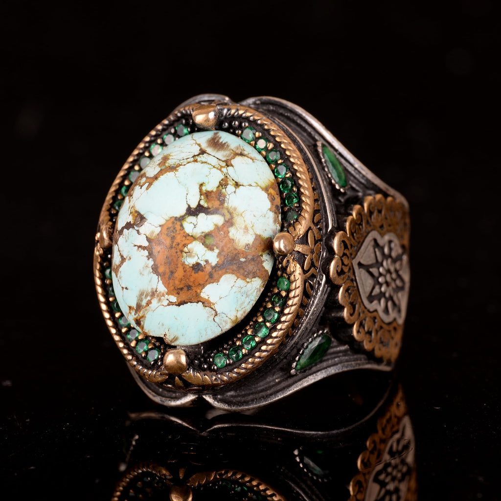 Natural Arizona Turquoise Stone Ring (Model-16) — 4
