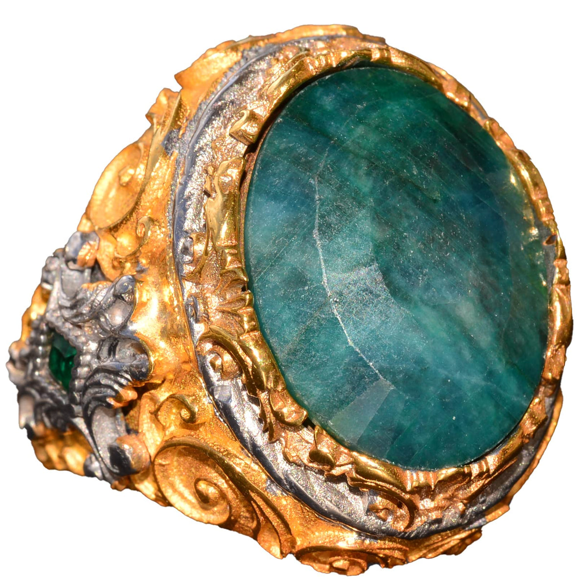 Emerald Stone Men's Ring