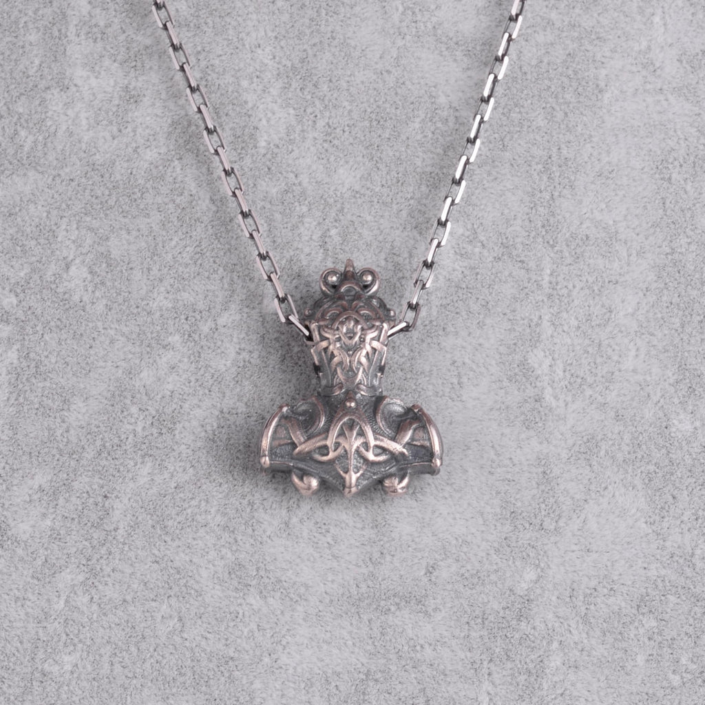 KAMBO Thor's Hammer Mjölnir Necklace for Men – 925 Sterling Silver Chain Viking Scandinavian Amulet – Handmade Scandinavian Mythology Jewelry — 4