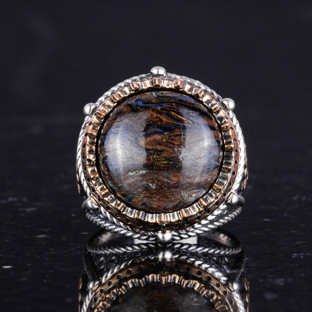 Natural Petersite Stone Handmade Ring - 925 Sterling Silver — 4