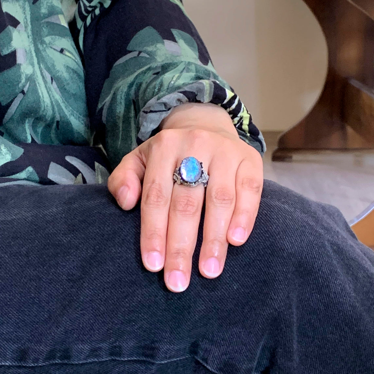 Natural Arizona Turquoise Stone Ring, 925 Sterling Silver Ring, Minimalist Handmade Ring (Model-2) — 3
