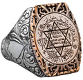 David Star Ring, Kabbalah Ring, 925 Sterling Silver King Solomon Seal Ring