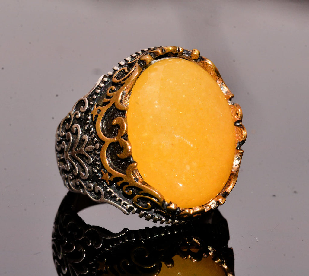 Natural Yellow Agate Ring — 3
