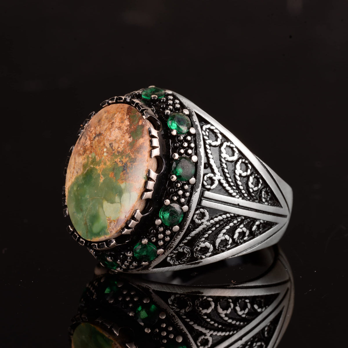 Real Arizona Turquoise Stone Ring (Model-4) — 4