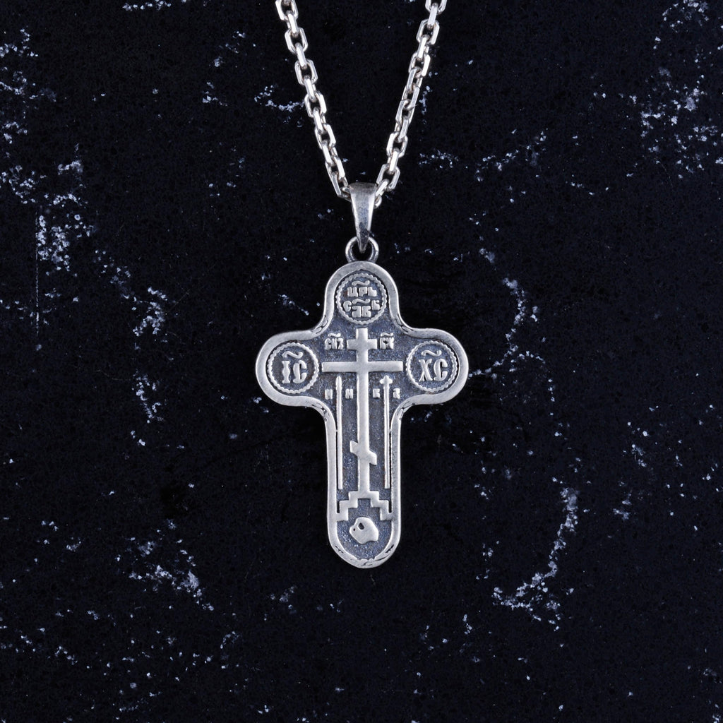 KAMBO 925 Sterling Silver Orthodox Cross Necklace - Handmade Religious Necklace - Christian Symbol Jewelry — 4
