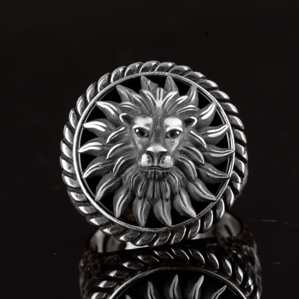Lion Ring, Handmade Ring, Gothic Ring, 925 Sterling Silver Ring, Gift for Dad, Animal Figure Men's Silver Ring — 4
