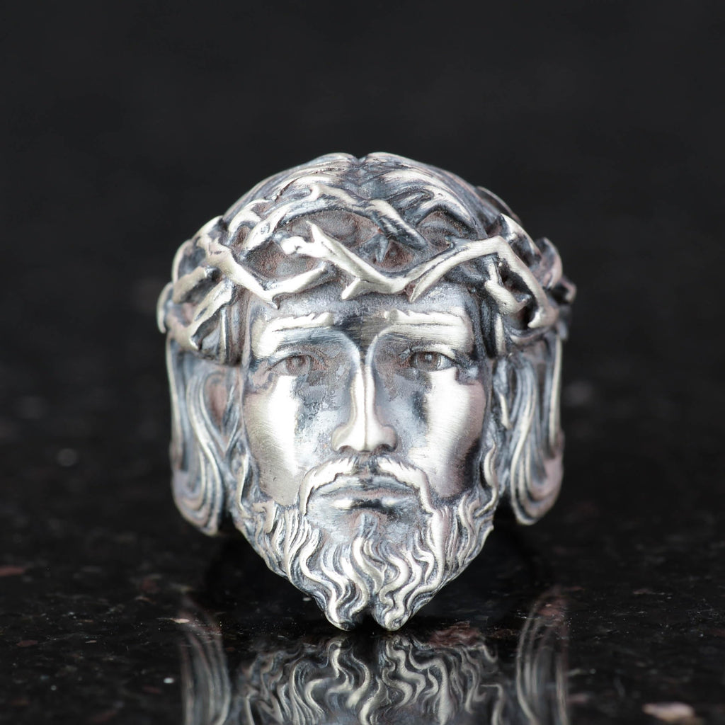 KAMBO Jesus' Crown of Thorns Handmade Silver Men's Ring — 3
