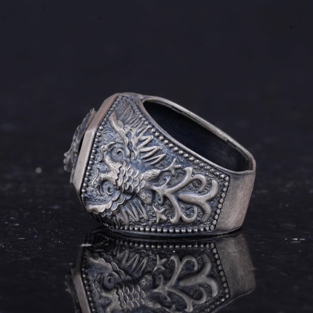 Medusa Motif 925 Sterling Silver Ring, Symbol of Courage Ring — 7