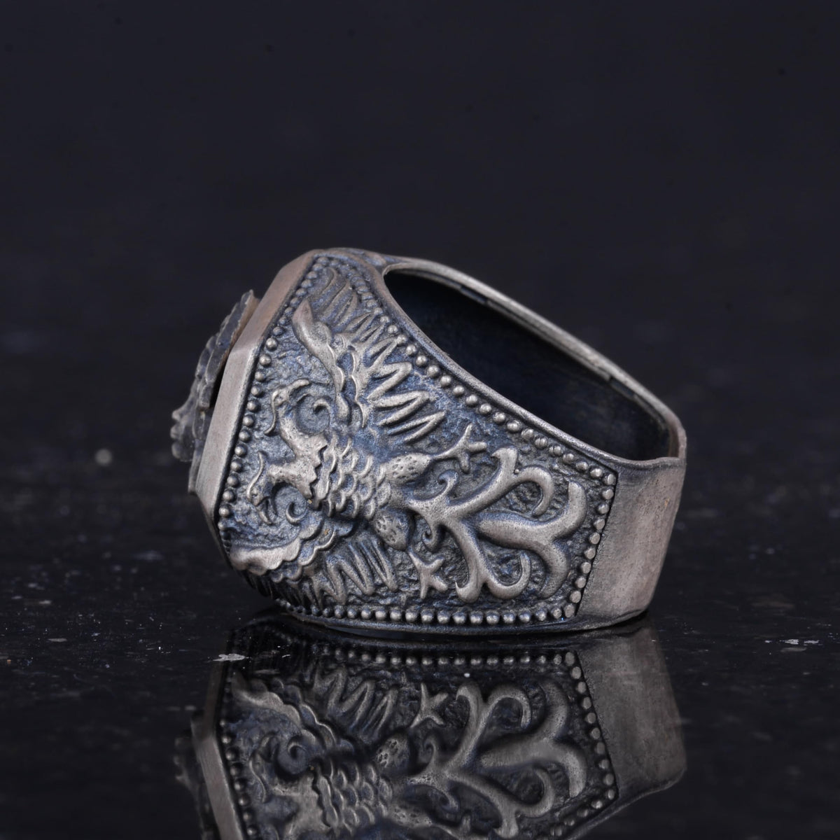 Medusa Motif 925 Sterling Silver Ring, Symbol of Courage Ring — 7