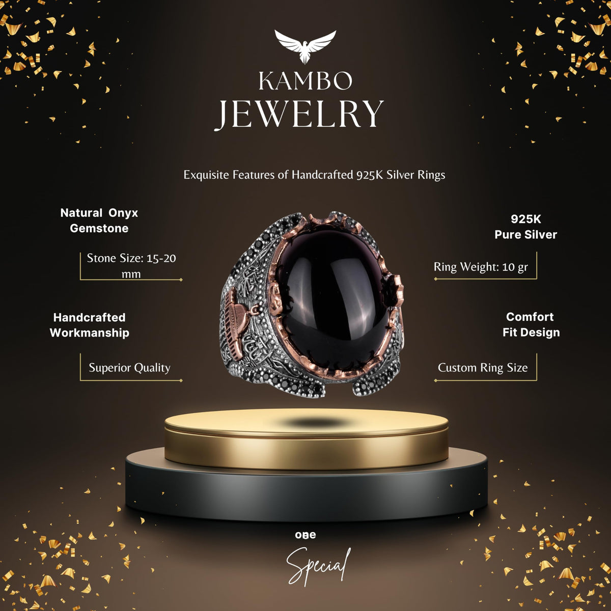 Natural Onyx Stone Ring (Model-3) — 2