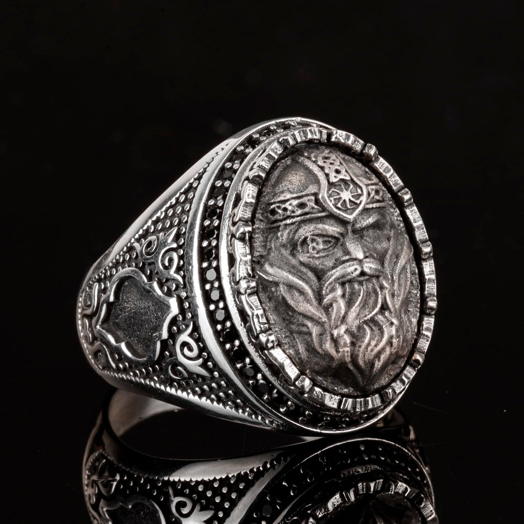 925 Sterling Silver Men's Viking Warrior Ring - Bold and Historical Design, Suitable for Daily Wear and Special Occasions — 3